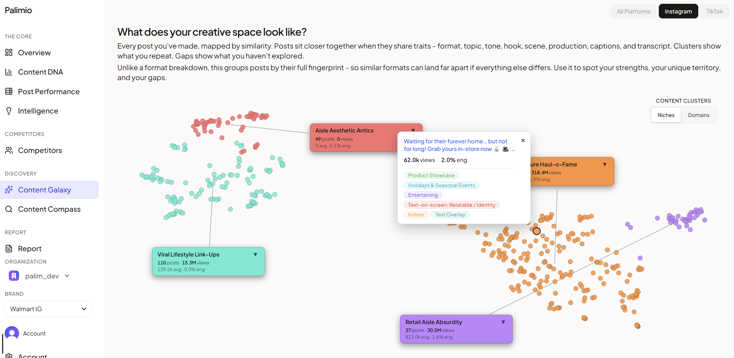 Content Galaxy semantic clustering visualisation